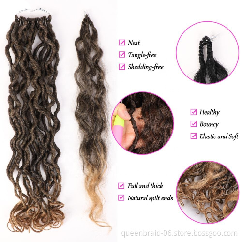 Ombre Mermaid Faux Locs 20inch 18strands Braid Hair Bohemin Crochet Braids Synthetic Braiding Hair Extension For Afro Women